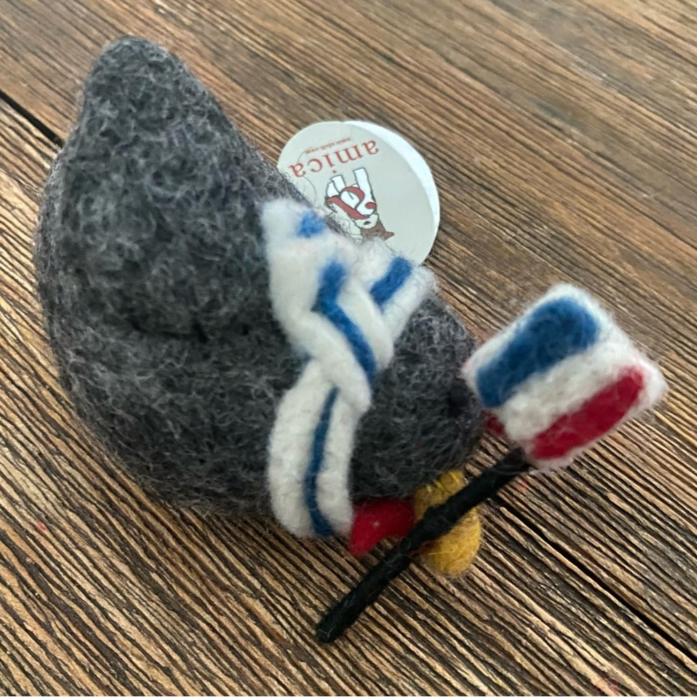 Amica Felted Wool French Hen Christmas Ornament